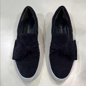 Women’s Paul Green Black Suede Slip on Flats with Bow Detail with Box. Size 7